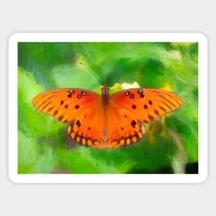 Passion Butterfly - Gulf Fritillary - Painterly Sticker